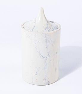 DOSE mit Deckel  Speckstein marmoriert dm10xH18cm