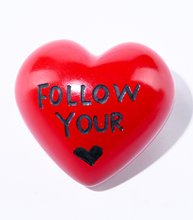 SPECKSTEINHERZ rot follow  your heart 5cm