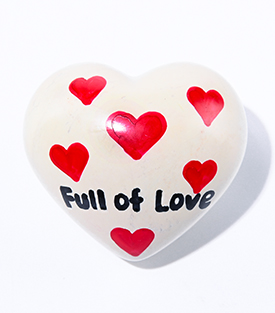 Artikeldetails anzeigen SPECKSTEINHERZ full of love natur bemalt 5cm