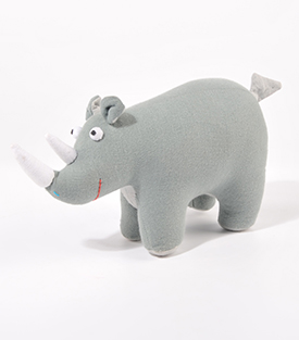 STOFFTIER Nashorn 100% Baumwolle, 25xH13cm