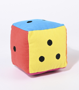 SPIELWÜRFEL bunt Baumwolle 10x10x10cm