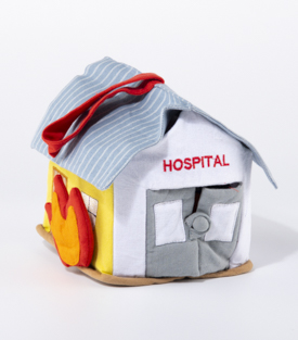 SPIELSET Feuerwehr Krankenhaus 6 Teile Baumwolle 15x12xH15cm