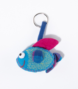 SCHLÜSSELANHÄNGER Fisch Baumwolle 8cm