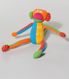 STOFFTIER Affe, BW bunt 7x30cm