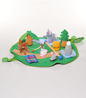 SAUBERER WALD Magnetspiel 11teilig + Tasche dm32cm