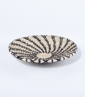KORBSCHALE natur-schwarz Palmblatt-Raffia dm23xH4cm