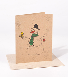 WEIHNACHTSKARTE  Schneemann 11x14cm