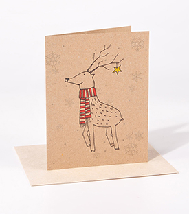 WEIHNACHTSKARTE  Hirsch 11x14cm