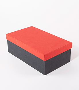 GESCHENKSKARTON schwarz-rot L32xB18xH11cm  Weinpaket