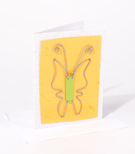 GRUSSKARTE Schmetterling Wasserhyazinthenpapier 12x16cm