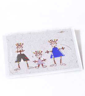 GRUSSKARTE Eltern mit Kind 14x10cm Wasserhyzynthe