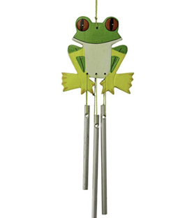 WINDSPIEL Frosch Albasiaholz 10cm