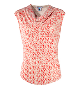 WASSERFALLSHIRT perlmutt-kirsche gem. Bio-Baumwolle