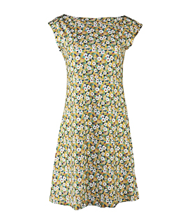 KLEID TAILLIERT mango geblümt Bio-Baumwoll Mix