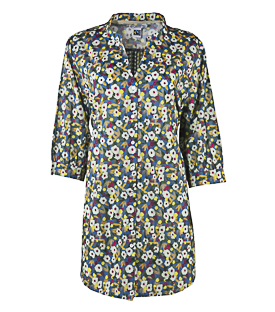 HEMDKLEID aqua geblümt Bio-Baumwolle