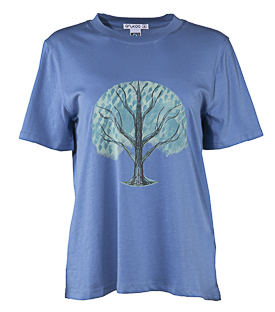 Artikeldetails anzeigen PRINT SHIRT Baum aqua Bio-Baumwoll Mix