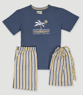 KINDERPYJAMA SORA storm stripes Baumwolle