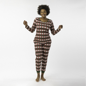 PYJAMA WEIHNACHTEN gemustert Baumwolle