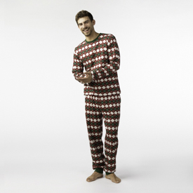PYJAMA WEIHNACHTEN gemustert Baumwolle