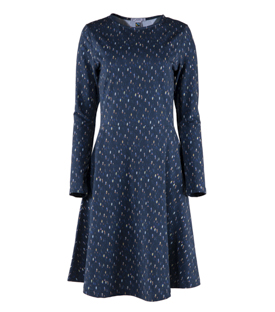 Artikeldetails anzeigen KLEID blau gemustert Bio-Baumwollmix GOTS+FT