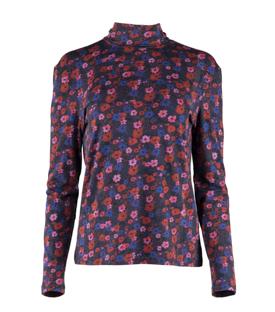 Artikeldetails anzeigen SHIRT ROLLKRAGEN geblümt Bio-Baumwollmix GOTS+FT