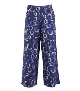 Artikeldetails anzeigen CULOTTE blau-lila gemustert Bio-Baumwollmix GOTS+FT