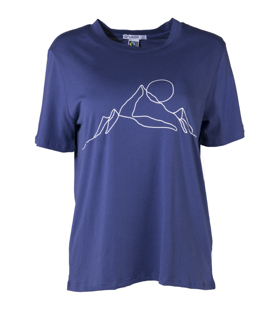 T-SHIRT BERGE saphirblau Bio-Baumwollmix GOTS+FT