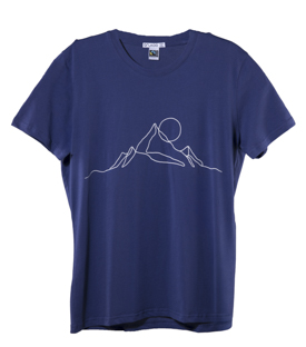 Artikeldetails anzeigen HERRENSHIRT BERGE saphirblau Bio-Baumwollmix GOTS+FT