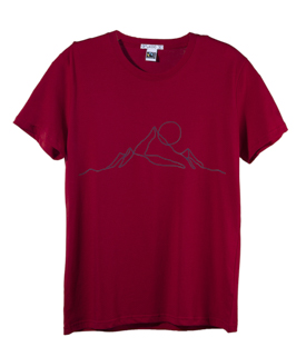 Artikeldetails anzeigen HERRENSHIRT BERGE feuerrot Bio-Baumwollmix GOTS+FT