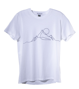 Artikeldetails anzeigen HERRENSHIRT BERGE weiß Bio-Baumwollmix GOTS+FT