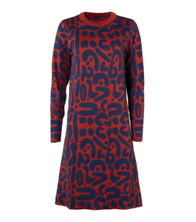 KLEID rot gemustert Bio-Baumwollstrick GOTS+FT