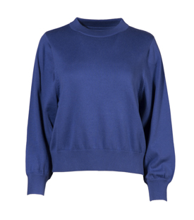 PULLOVER saphirblau Bio-Baumwollstrick GOTS+FT
