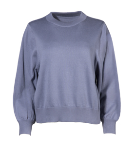 PULLOVER taubenblau Bio-Baumwollstrick GOTS+FT