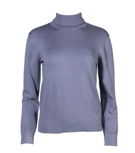 ROLLKRAGENPULLOVER taubenblau Bio-Baumwollstrick GOTS+FT