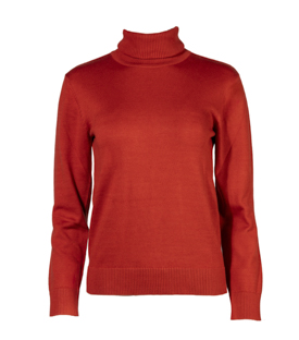 ROLLKRAGENPULLOVER karminrot Bio-Baumwollstrick GOTS+FT