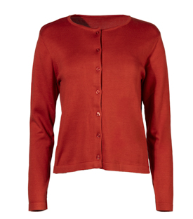 JACKE karminrot Bio-Baumwollstrick GOTS+FT