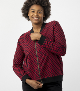 HOODIE BOO rot-schwarz 100% Baumwolle