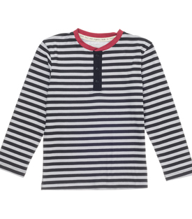 KINDERSHIRT LAMBDA schw gestr 100% Baumwolle