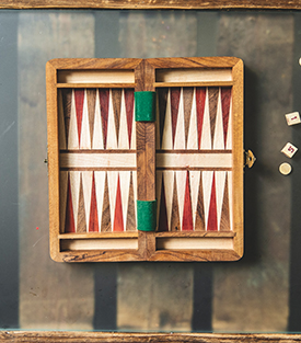 REISEBACKGAMMON Akazienholz 18x13xH4cm