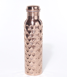 KUPFERFLASCHE geprägt 900ml dm7,5xH27cm