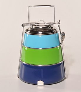 LUNCHBOX 3stöckig Edelstahl, dm14xH22,5cm