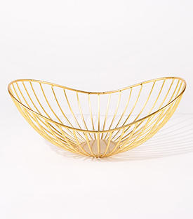 OBSTSCHALE oval gold Metall beschichtet 31x21xH12cm