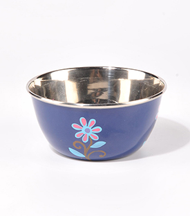 SCHÜSSERL Blumen Edelstahl handbemalt dm12xh5,5cm