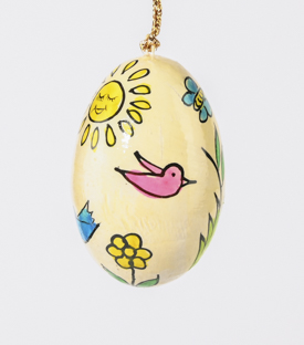 OSTEREI Anhänger Frühling Budlooholz handbemalt, 5cm