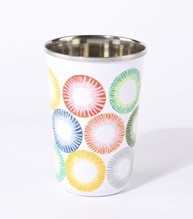BECHER Edelstahl Streublume handbemalt dm8xH12cm