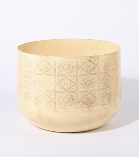 ÜBERTOPF creme gemustert Metall dm24xH19cm
