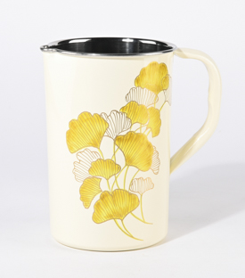 KRUG Ginko creme handbemalt Edelstahl dm13xH19cm 1,5L