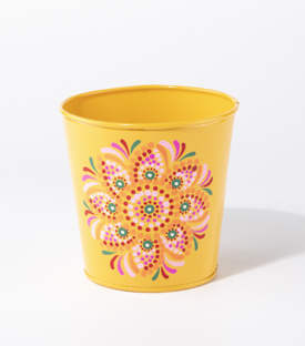 ÜBERTOPF Mandala gelb handbemalt dm13xH13cm 