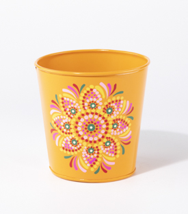 ÜBERTOPF Mandala orange handbemalt dm13xH13cm 