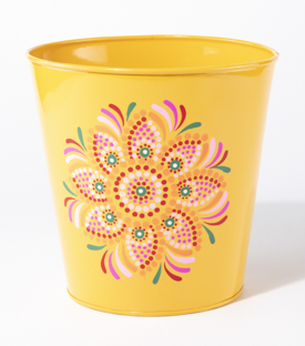 ÜBERTOPF Mandala gelb handbemalt dm20xH20cm